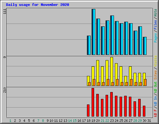 Daily usage for November 2020