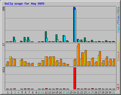Daily usage for May 2025