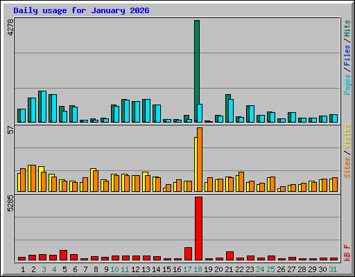 Daily usage for January 2026