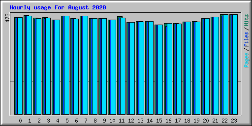 Hourly usage for August 2020