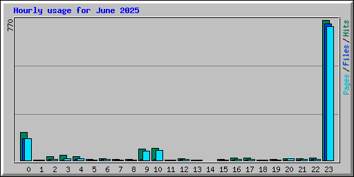 Hourly usage for June 2025