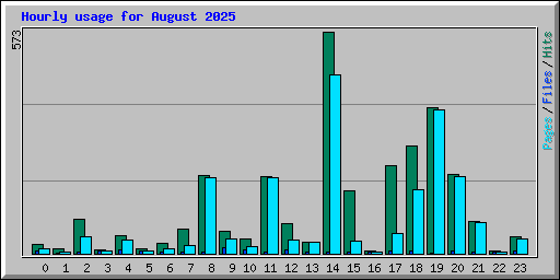 Hourly usage for August 2025