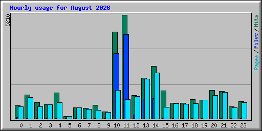 Hourly usage for August 2026