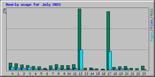 Hourly usage for July 2021