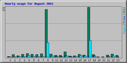 Hourly usage for August 2021