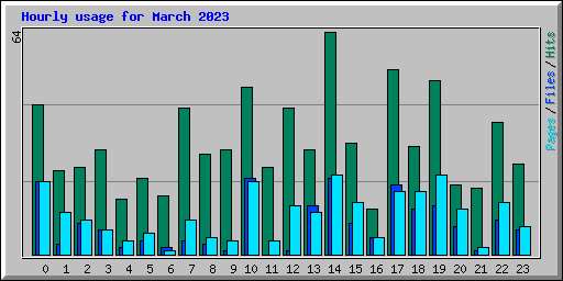 Hourly usage for March 2023
