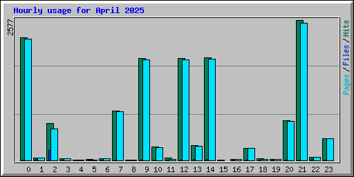 Hourly usage for April 2025