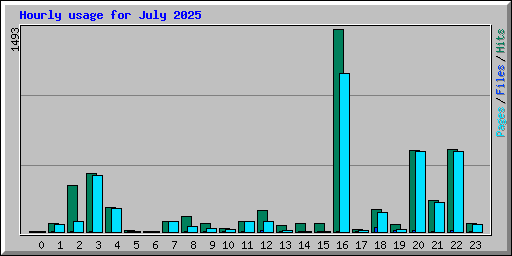 Hourly usage for July 2025