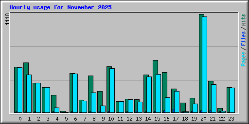 Hourly usage for November 2025