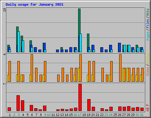 Daily usage for January 2021