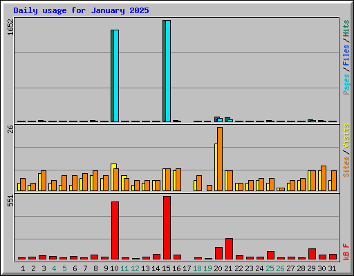 Daily usage for January 2025