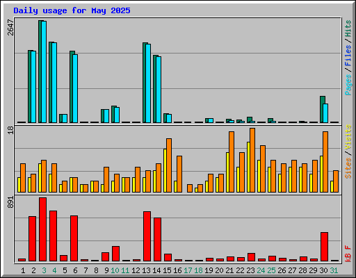 Daily usage for May 2025
