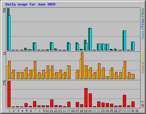 Daily usage for June 2025
