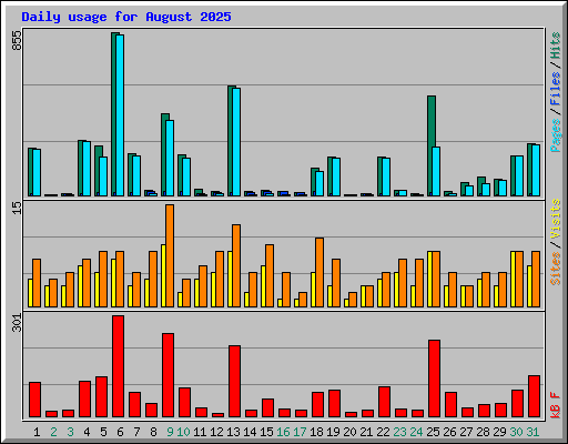 Daily usage for August 2025