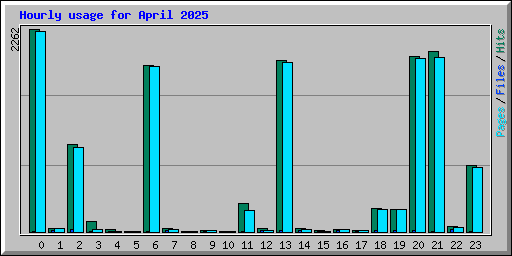 Hourly usage for April 2025
