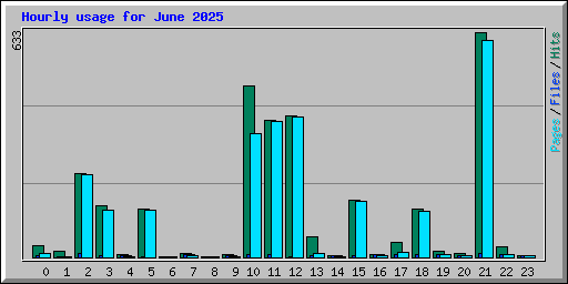 Hourly usage for June 2025