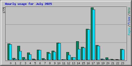 Hourly usage for July 2025