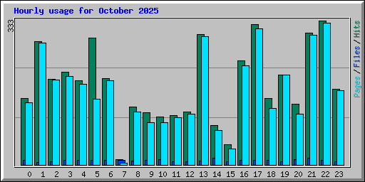Hourly usage for October 2025