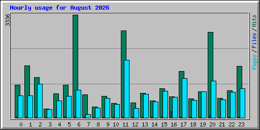 Hourly usage for August 2026