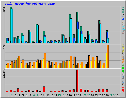 Daily usage for February 2025