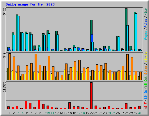 Daily usage for May 2025