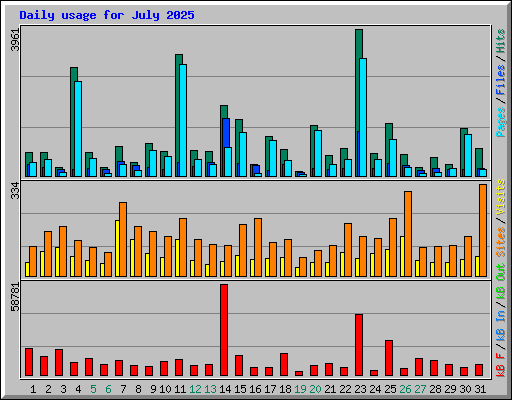 Daily usage for July 2025