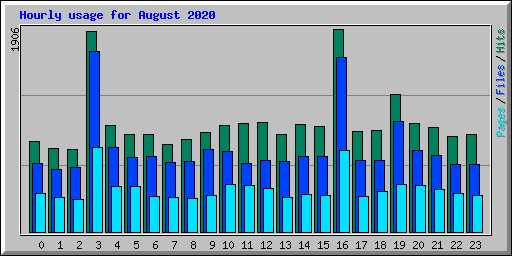 Hourly usage for August 2020