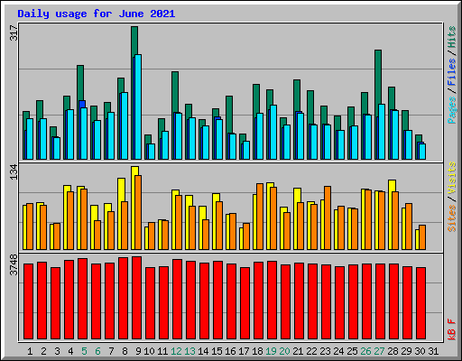Daily usage for June 2021