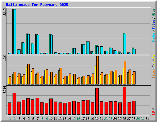 Daily usage for February 2025