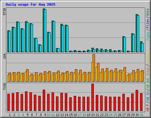 Daily usage for May 2025
