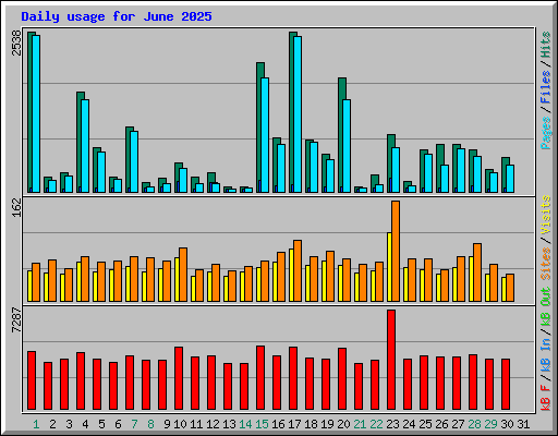 Daily usage for June 2025