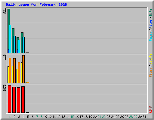 Daily usage for February 2026