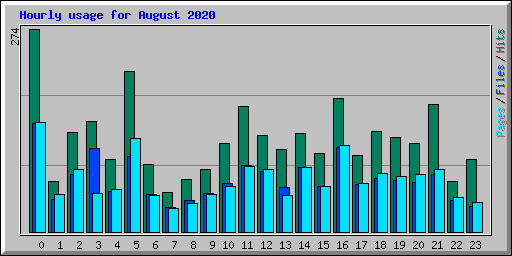 Hourly usage for August 2020