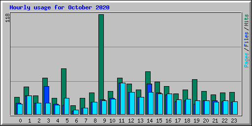 Hourly usage for October 2020