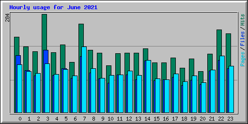 Hourly usage for June 2021