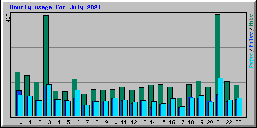 Hourly usage for July 2021