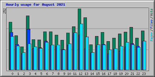 Hourly usage for August 2021