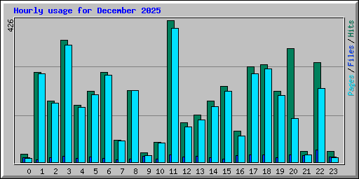 Hourly usage for December 2025
