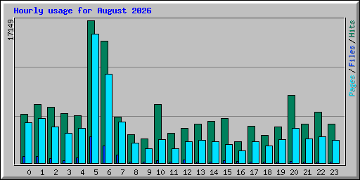 Hourly usage for August 2026